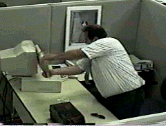 A guy having a really bad day at the office